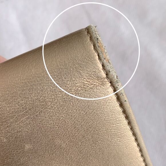 Jimmy Choo Gold Leather Glitter Bifold Metallic Long Wallet Authentic with COA - Picture 8 of 11